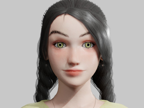 Classic cute Woman V26572 Model 3D