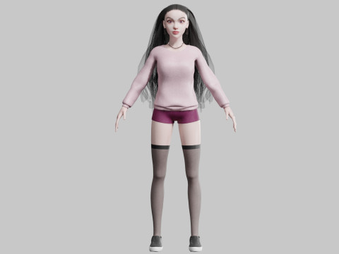 Cool Basic Woman V33807 3D Model