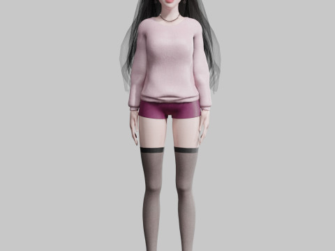 Cool Basic Woman V33807 3D Model
