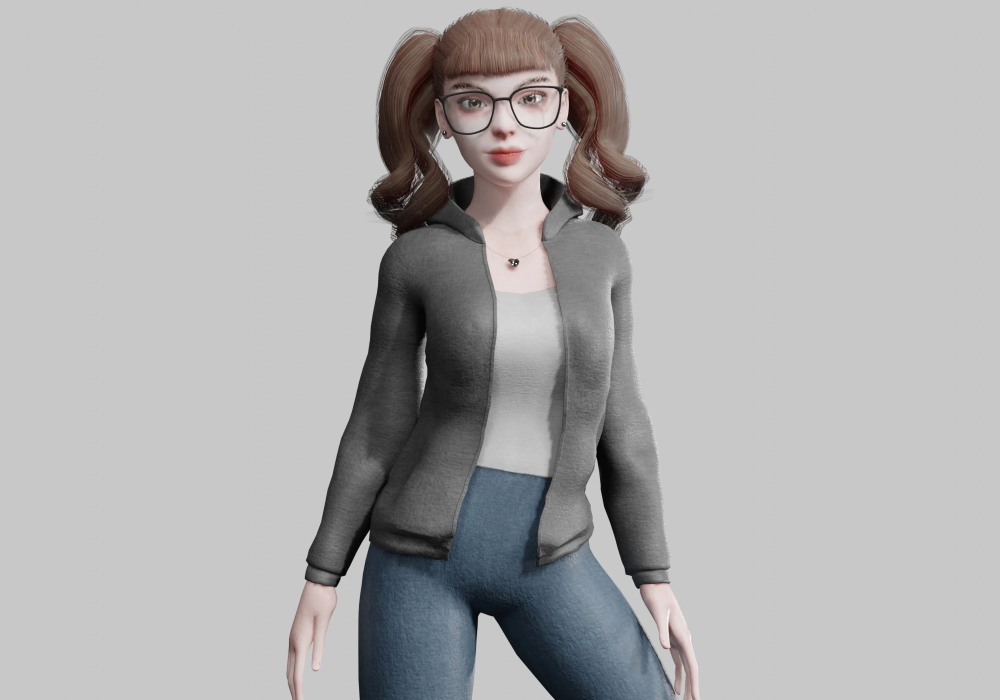 Coole mooie vrouw V33987 3D Model .c4d .max .obj .3ds .fbx .stl .blend 