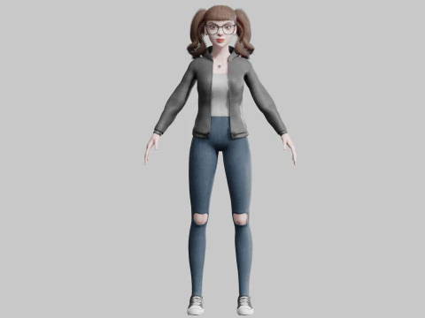 Coole mooie vrouw V33987 3D Model