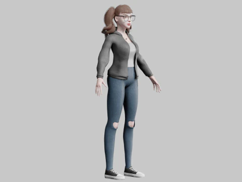 Coole mooie vrouw V33987 3D Model