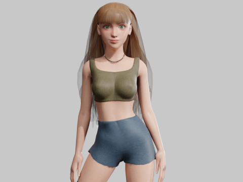 Cute Basic Woman V31350 3D Модель