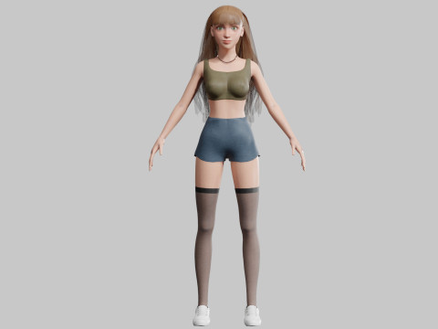 Cute Basic Woman V31350 3D Модель