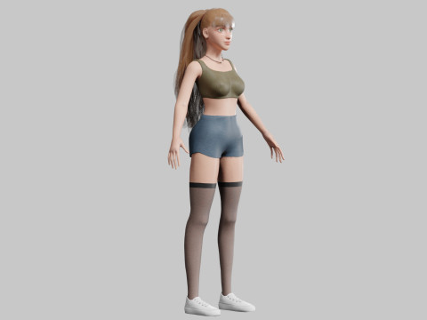 Cute Basic Woman V31350 3D Модель
