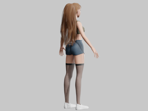 Cute Basic Woman V31350 3D Модель