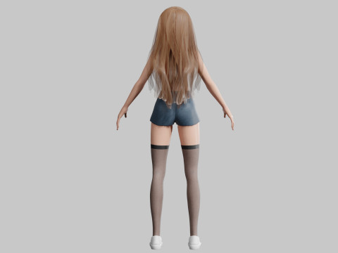 Cute Basic Woman V31350 3D Модель
