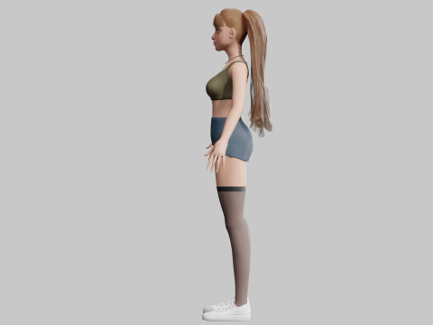 Cute Basic Woman V31350 3D Модель
