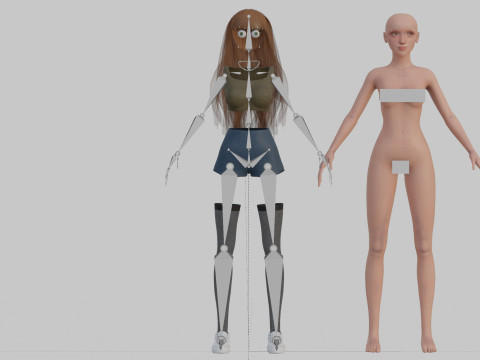 Cute Basic Woman V31350 3D Модель