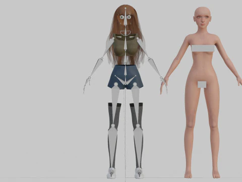 Cute Basic Woman V31350 3D Model