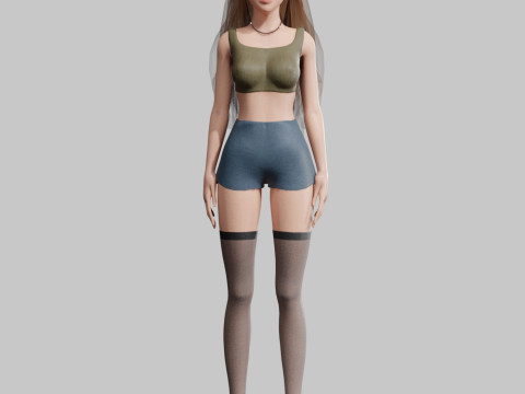 Cute Basic Woman V31350 3D Модель