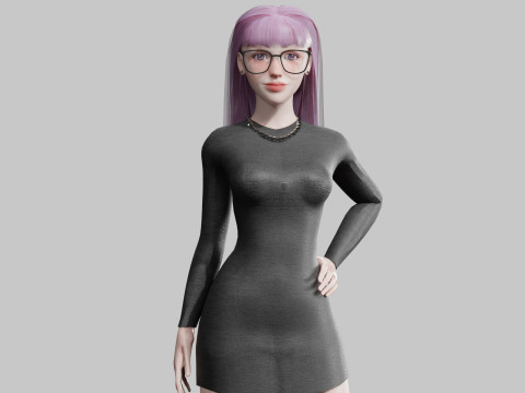 Cute Beautiful woman V28034 3D Model