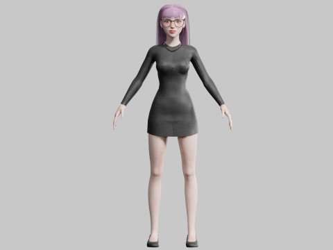 Cute Beautiful woman V28034 3D Model