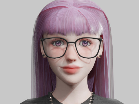 Cute Beautiful woman V28034 3D Model