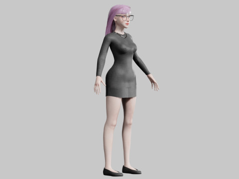 Cute Beautiful woman V28034 3D Model