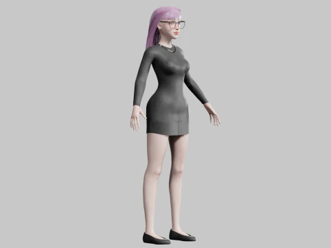 Cute Beautiful woman V28034 3D Model