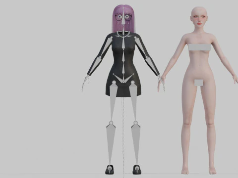 Cute Beautiful woman V28034 3D Model