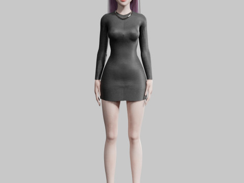 Cute Beautiful woman V28034 3D Model