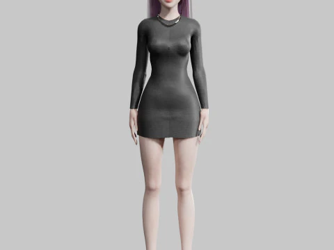 Cute Beautiful woman V28034 3D Model