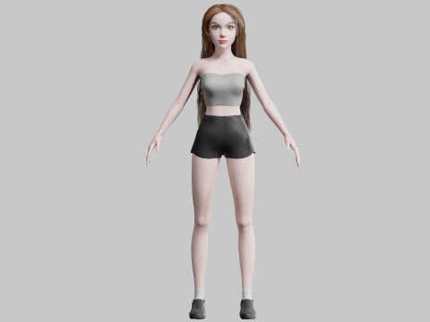 Cute Cartoon woman V36758 3D Model