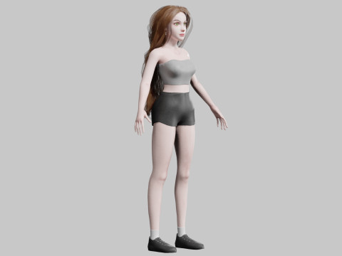Cute Cartoon woman V36758 3D Model