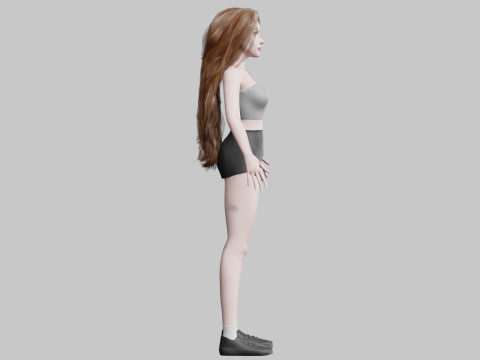 Cute Cartoon woman V36758 3D Model