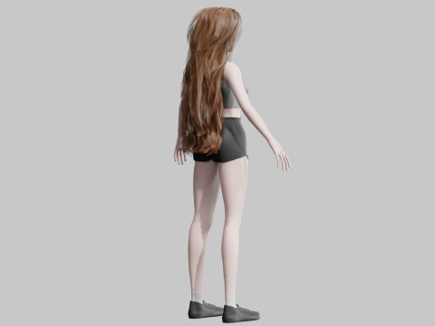 Cute Cartoon woman V36758 3D Model