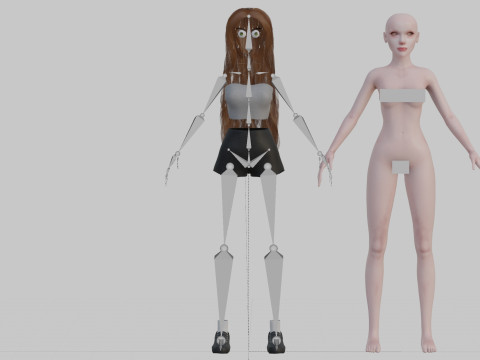 Cute Cartoon woman V36758 3D Model