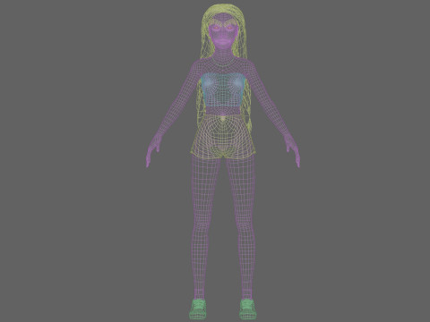 Cute Cartoon woman V36758 3D Model