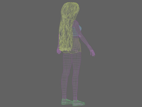 Cute Cartoon woman V36758 3D Model