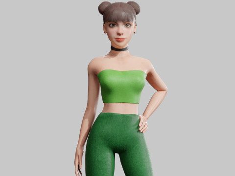 Cute classic Woman V23353 Model 3D