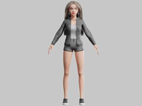 Cute cool woman V38587 3Dモデル