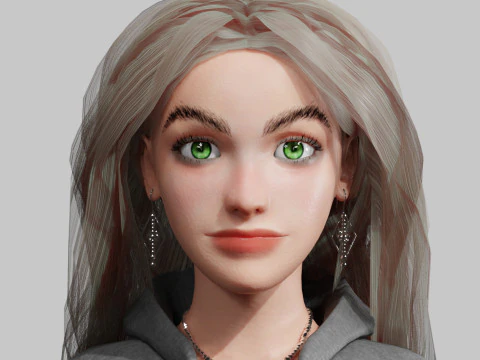Cute cool woman V38587 3D Model