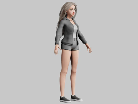 Cute cool woman V38587 3D Model