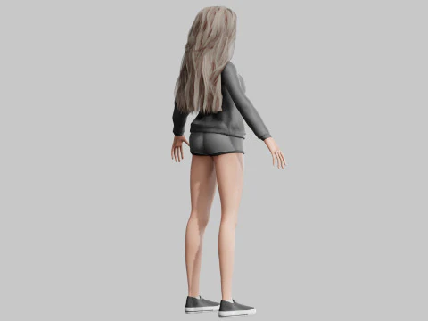 Cute cool woman V38587 3D Model