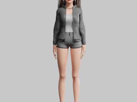 Cute cool woman V38587 3Dモデル