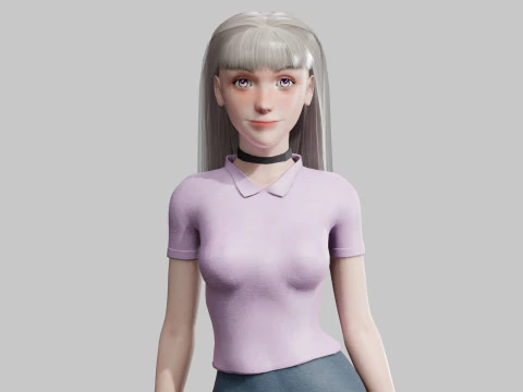 귀여운 스탠다드 여성 V30652 3D 모델