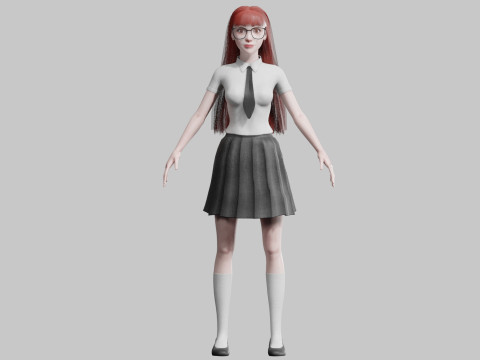 Cute stylized woman V30840 3D 모델