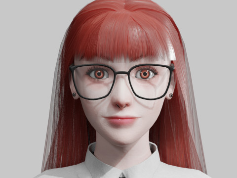 Cute stylized woman V30840 3D 모델