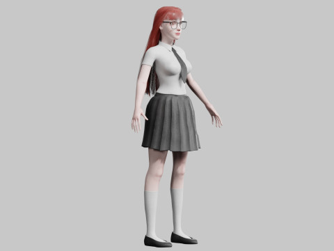Cute stylized woman V30840 3D 모델