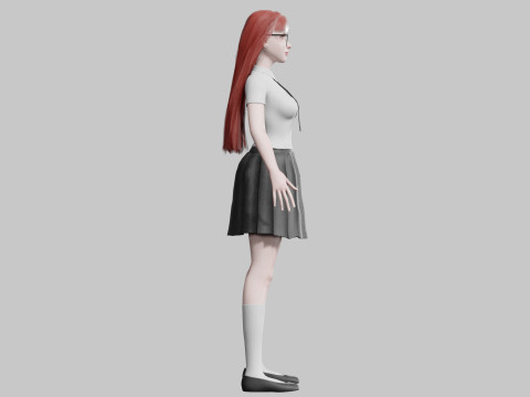 Cute stylized woman V30840 3D 모델