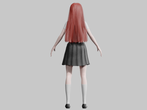 Cute stylized woman V30840 3D 모델