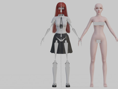 Cute stylized woman V30840 3D 모델