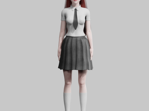 Cute stylized woman V30840 3D 모델
