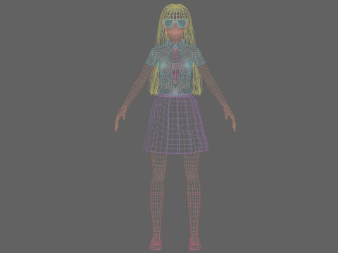 Cute stylized woman V30840 3D 모델