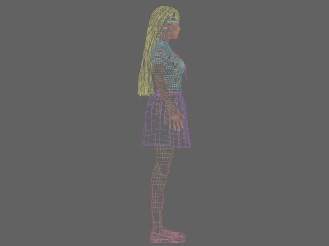 Cute stylized woman V30840 3D 모델