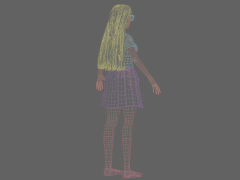 Cute stylized woman V30840 3D 모델