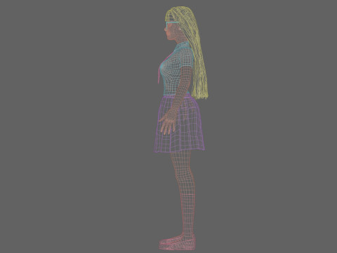 Cute stylized woman V30840 3D 모델