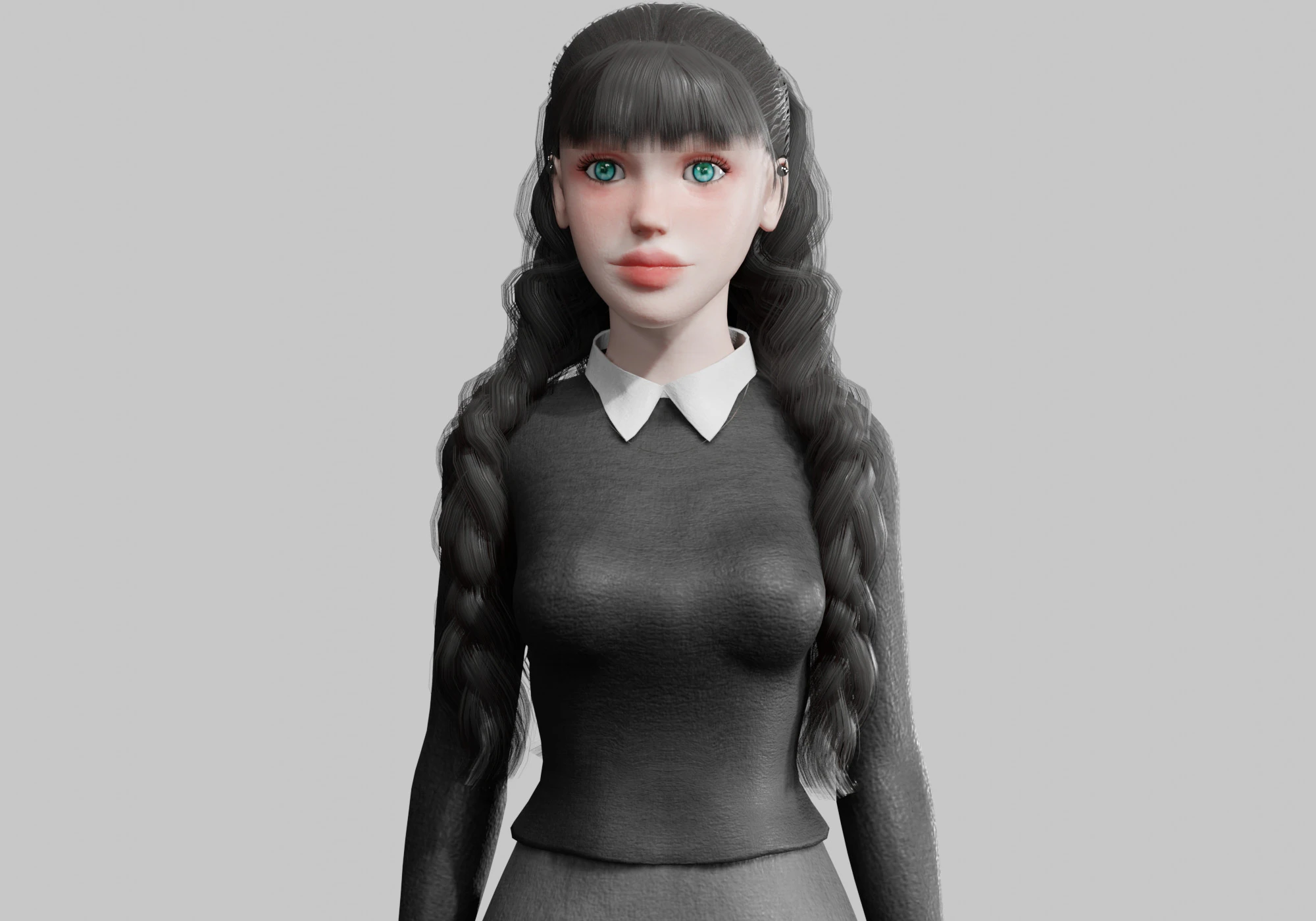 Cute teen woman V34369 3D Model .c4d .max .obj .3ds .fbx .stl .blend