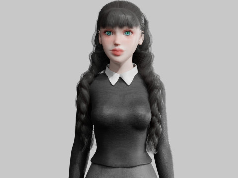 Cute teen woman V34369 3D Model